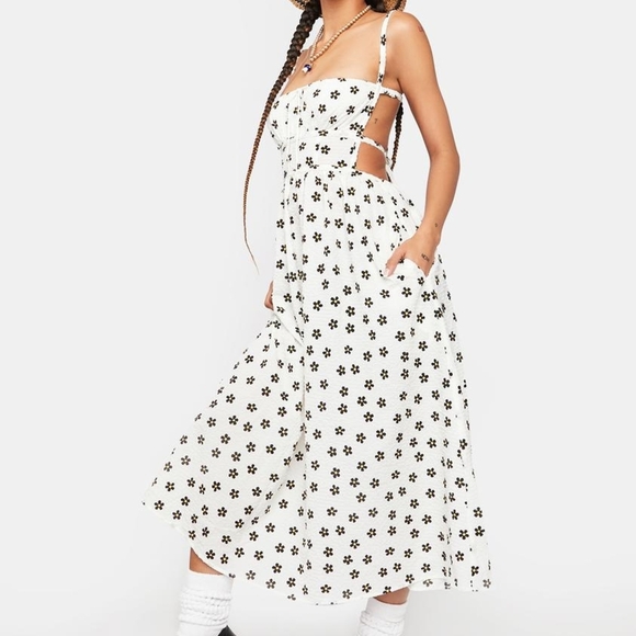 NWT For Love & Lemons Daisy Floral Dress Size Extra Large XL BRENDA MIDI $280 - Picture 2 of 5
